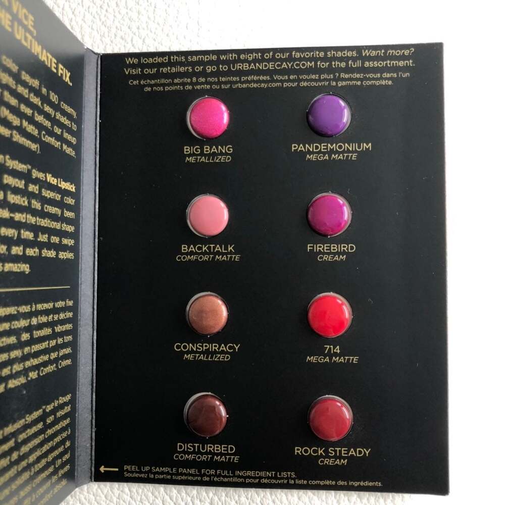 Urban Decay Vice Lipstick 8shades Sample